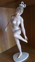 Wallendorf porcelán balerina , táncoslány , fürdőruhás hölgy,  nagyméretű