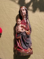 Mária szobor, szépen festett. Kis Jézus, és Mária mutatós! 