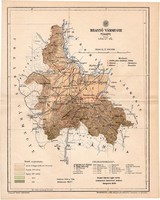 Brassó vármegye térkép 1893 (2), lexikon melléklet, Gönczy Pál, 23 x 29 cm, megye, Posner Károly