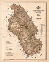 Csík vármegye térkép 1893 (2), lexikon melléklet, Gönczy Pál, 23 x 29 cm, megye, Posner Károly