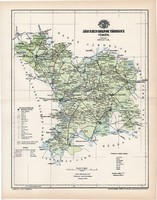 Jász - Nagykun - Szolnok vármegye térkép 1894 (1), lexikon melléklet, Gönczy Pál, 23 x 29 cm, megye