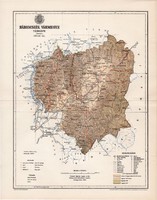Háromszék vármegye térkép 1894 (5), lexikon melléklet, Gönczy Pál, 23 x 30 cm, megye, Posner Károly