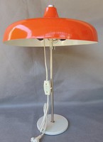 Nagy narancs burás dupla foglalatos  retro asztali lámpa 