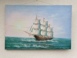 Falidísz falikép kép vitorláshajó tenger hajó dekoráció