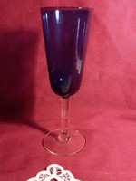 153 Gyönyörű szép kék üveg kehely  21x7 cm 