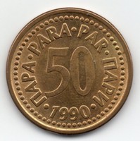 Jugoszlávia SFR 50 jugoszláv para, 1990