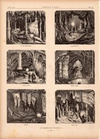 Az aggteleki baradla (2), fametszet 1881, metszet, nyomat, Ország - Világ, barlang, Aggtelek cseppkő