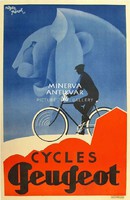 Cycles Peugeot kerékpár/bicikli reklám, oroszlán. Roger Pérot 1931. Vintage/antik plakát reprint