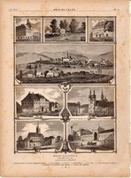 Marosvásárhely (2), fametszet 1881, metszet, nyomat, 22 x 30 cm, Ország - Világ, Erdély, Maros