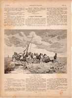 A delelőn (2), fametszet 1881, metszet, nyomat, 17 x 25 cm, Ország - Világ, képes lap, újság, ló