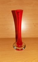 Retro vastag piros üveg váza 26 cm (3/d) 
