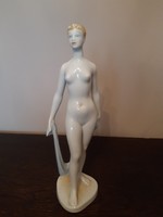 Ritka gyűjtői Hollóházi  női akt porcelán figura 26 cm