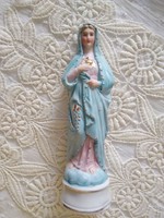 Antik Szűz Mária szobor kék-rózsaszín színekben