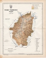 Turóc vármegye térkép 1893 (4), lexikon melléklet, Gönczy Pál, 23 x 30 cm, megye, Posner Károly