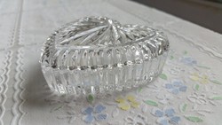Bonbonier heart shaped lead crystal for sale!