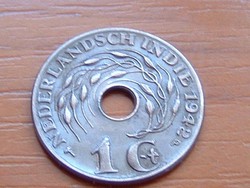 HOLLAND INDIA 1 CENT 1942 P Philadelphia Mint #