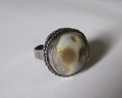 Különleges, antik ezüst achát köves állítható gyűrű