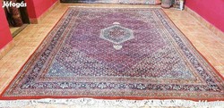 2203 kézi csomózású sorszámozott hindu Bidjar gyapjú perzsa szőnyeg 
