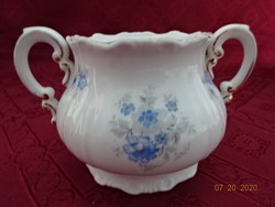 Zsolnay porcelán antik,  cukortartó, búzavirág mintával.