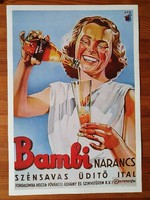Bambi üdítő ital reklám plakát.