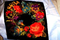 Hand-stitched tapestry cushion cover (full surface embroidered)