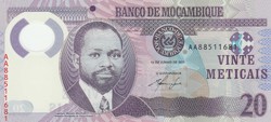 Mozambik 20 meticais, 2011, UNC bankjegy