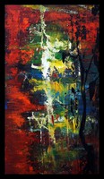 " Égig érő fa " Koso festmény ,nagy mérete 60 x 105 cm ,keretes akció 