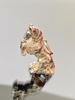 Antik tömör ezüst lovas Medál