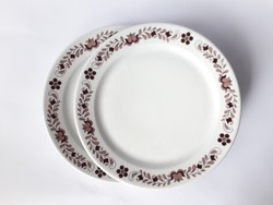 2 db Alföldi retro porcelán tányér barna magyaros dekorral - UNISET-212 tányér Ambrus Éva terve