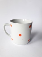 Zolnay cup with shield seal - red polka dot mug