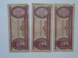 G029.6 Három   kopott 100 forintos bankjegy  
