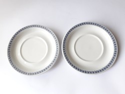 2 db Alföldi retro porcelán kistányér - Utasellátós mintával - desszertes tányérok