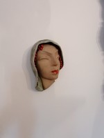 Kerámia art Deco fali maszk