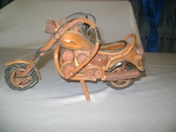 Retro motor makett, modell, játék - fából készült kézműves munka