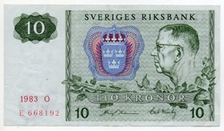 Svédország 10 svéd Korona, 1983