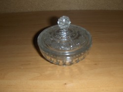 Antik üveg cukortartó átmérő 7,5 cm, magasság 7 cm (28/d)