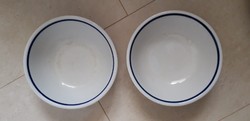 Régi Zsolnay porcelán kék csíkos tál tányér 2 db
