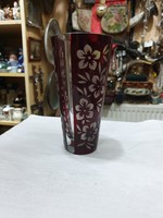 Bordó kristály váza 