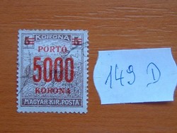 MAGYAR KIR. POSTA 5000 / 5 KORONA 1923 -1924 1922-s pirosra nyomtatva 149D