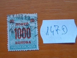 MAGYAR KIR. POSTA 1000 / 2 KORONA 1923 -1924 1922-s pirosra nyomtatva 147D