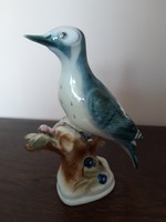 Zsolnay Harkály, jégmadár, madár, porcelán figura Őry Ferenc alkotása