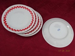 Alföldi porcelán " Gabriella"  nevű piros gömb mintás süteményes tányér, átmérője 19 cm.