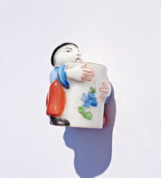 Old Herend porcelain mini Chinese / mandarin figurine