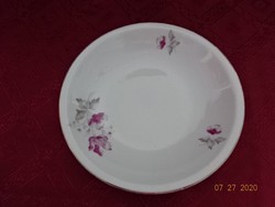 Alföldi porcelán, lila virágos mélytányér.