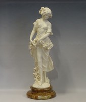 0I182 Nagyméretű alabástrom szecessziós női szobor