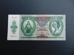 Csillagos 10 pengő 1936 B 197 Nagyon szép ropogós bankjegy 