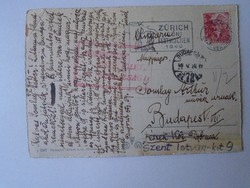 G029.125 Somlay Artúr színésznek írt áradozó képeslap Svájcból  Kadossa Edéné  1949  Zürich 