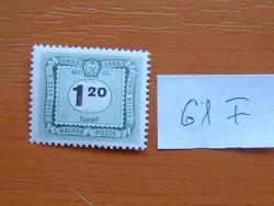 MAGYAR POSTA 1 FORINT 20 FILLÉR 1953 A magyar postai bélyegek 50. évfordulója 61F