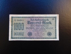 1000 márka 1922 Németország fekete sorszám 01