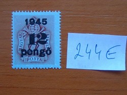 MAGYAR KIRÁLYI POSTA 12 PENGŐ / 8 FILLÉR 1945 1941-1944 kiadásai "1945" felülnyomtatva  244E